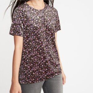 3/$20 Old Navy Floral Velvet Tshirt Short Sleeve Spring Crew Neck Top Stretchy